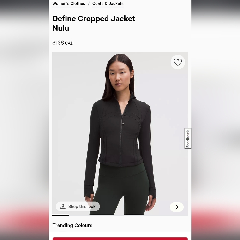 Lululemon Define Nulu Jacket *Cropped